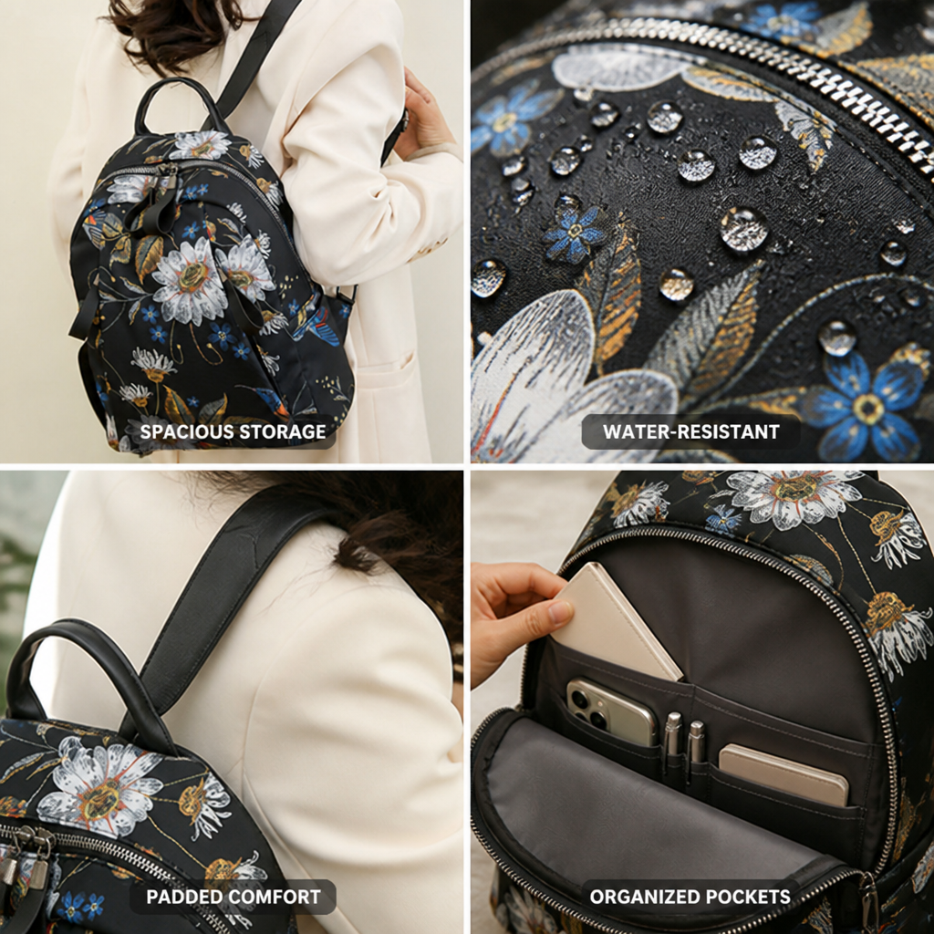 Water-Resistant Spacious Backpack (Padded Straps)