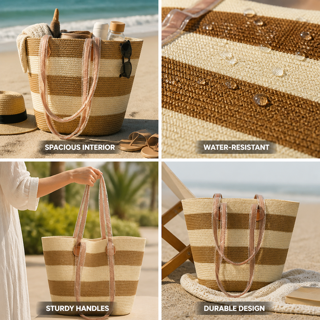 Water-Resistant & Spacious Beach Tote