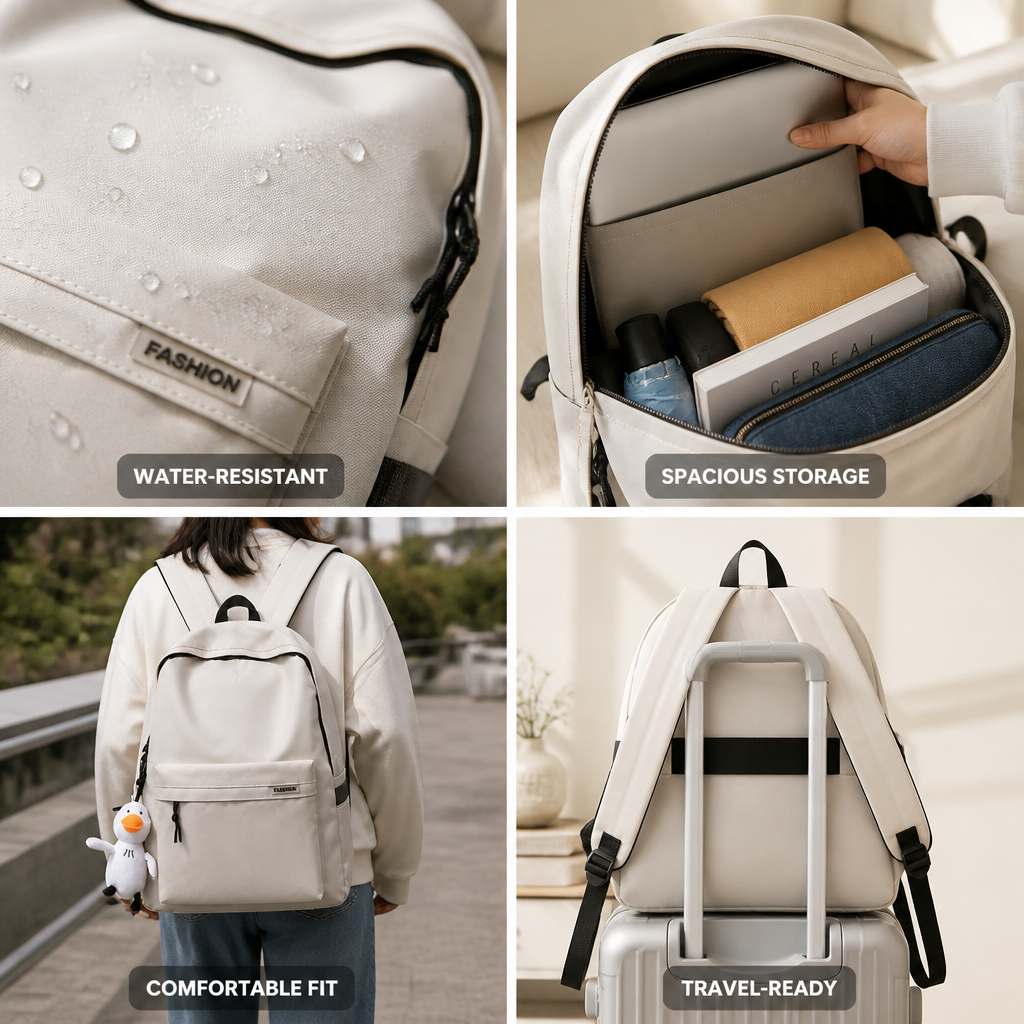 Water-Resistant Spacious Travel Backpack (Padded Straps)