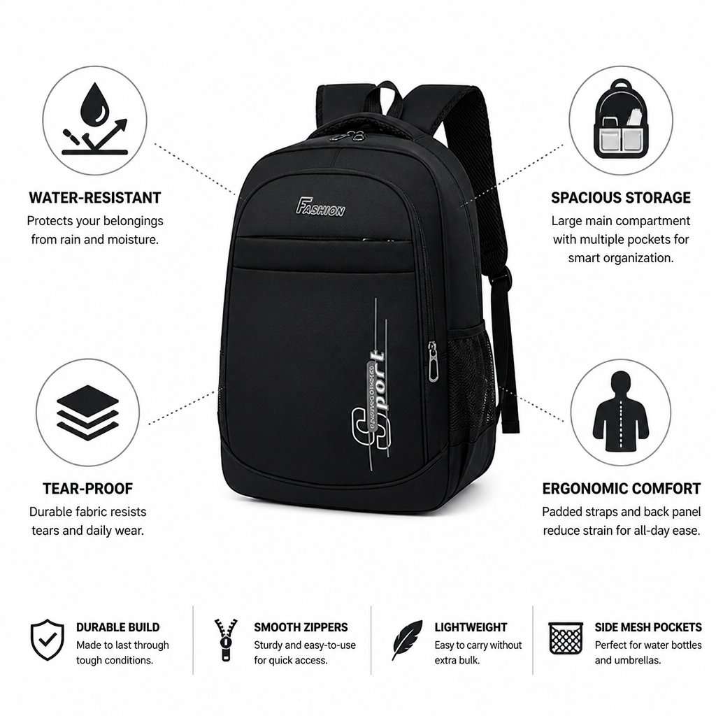 Water-Resistant Tear-Proof Sports Backpack