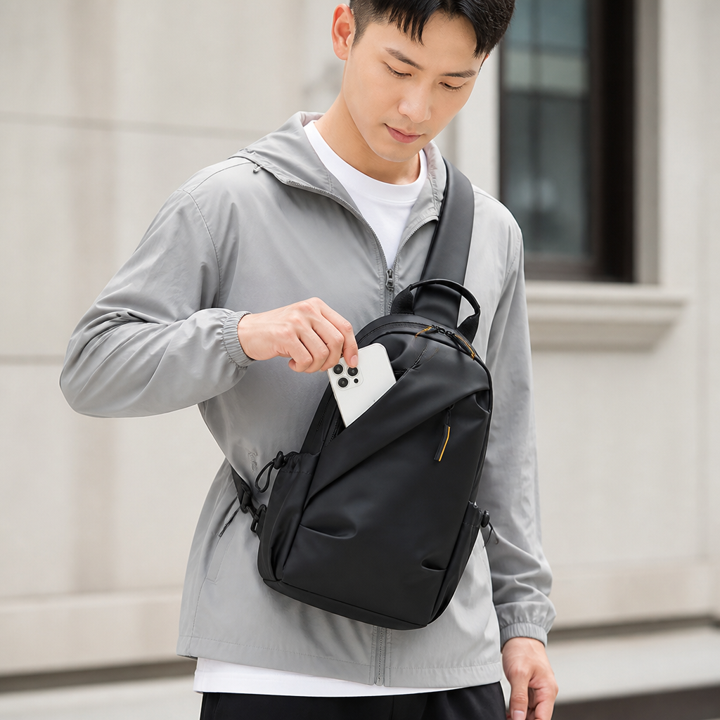 Waterproof Compact Multi-Compartment Sling Bag