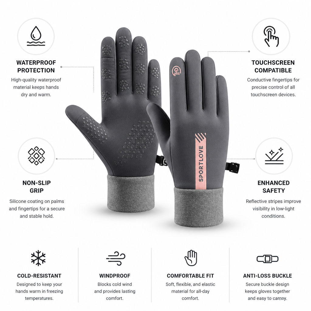 Waterproof Conductive Touchscreen Gloves