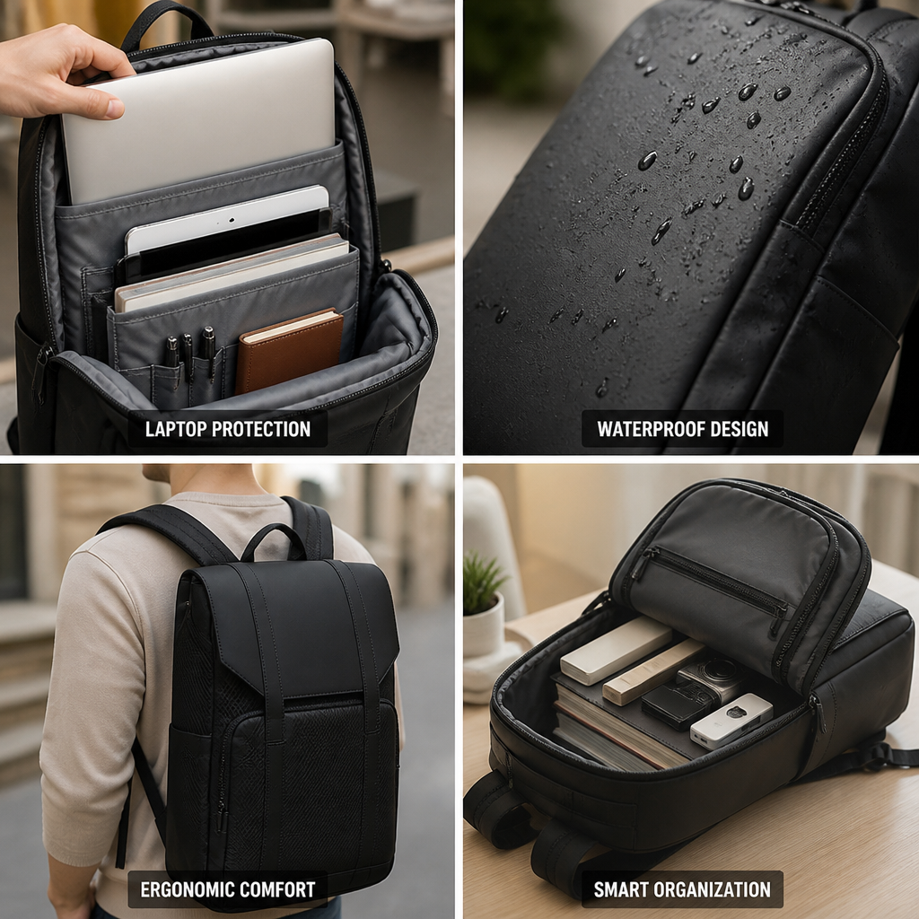 Waterproof Ergonomic Laptop Backpack (Fits 15-Inch Laptop)