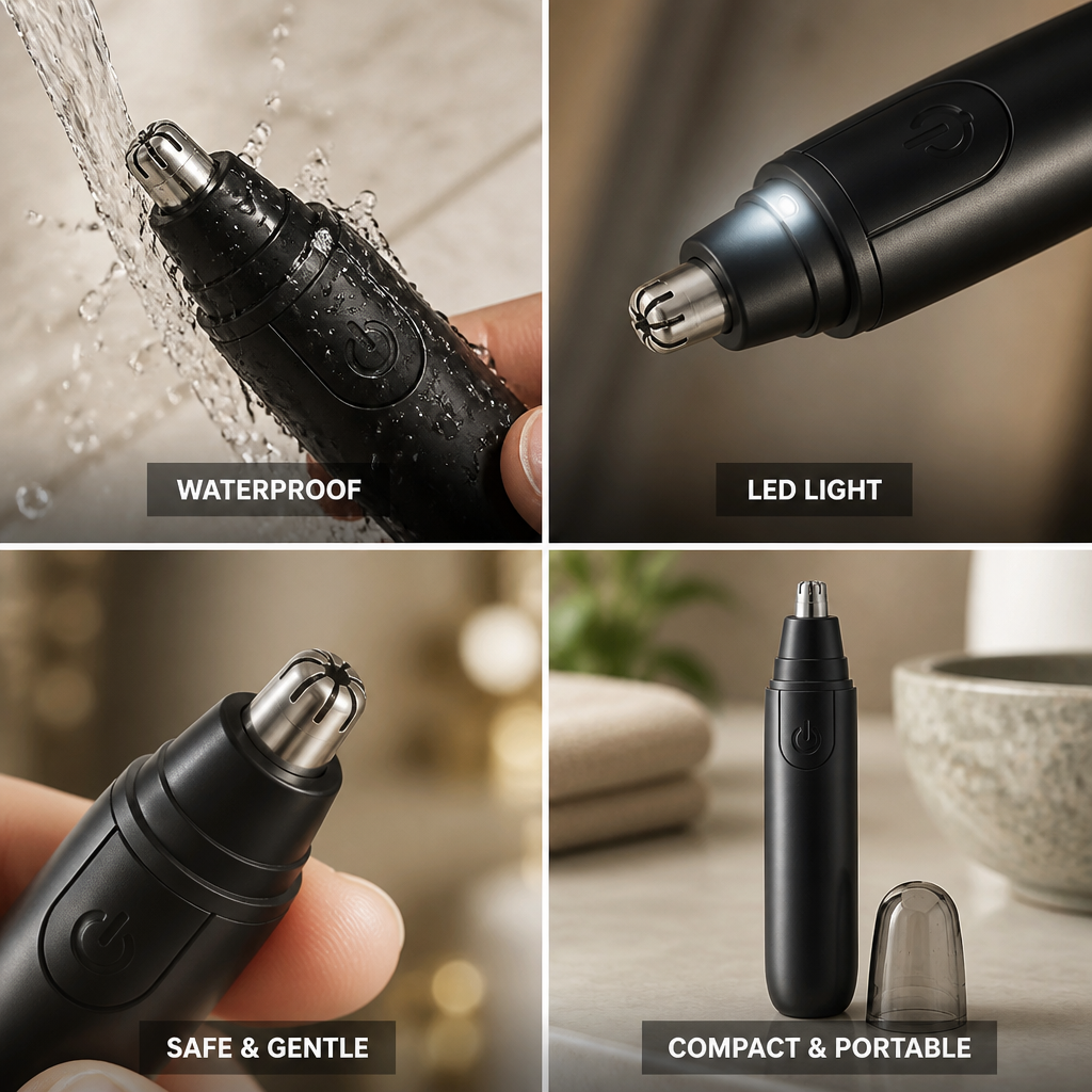 Waterproof LED Stainless Steel Nose, Ear & Eyebrow Trimmer