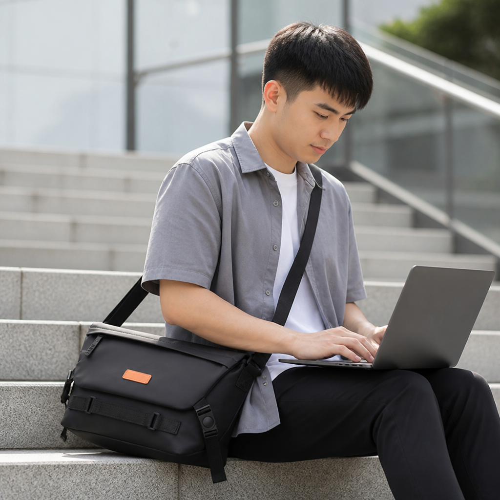 Waterproof Laptop Messenger Bag (Padded Adjustable Strap)