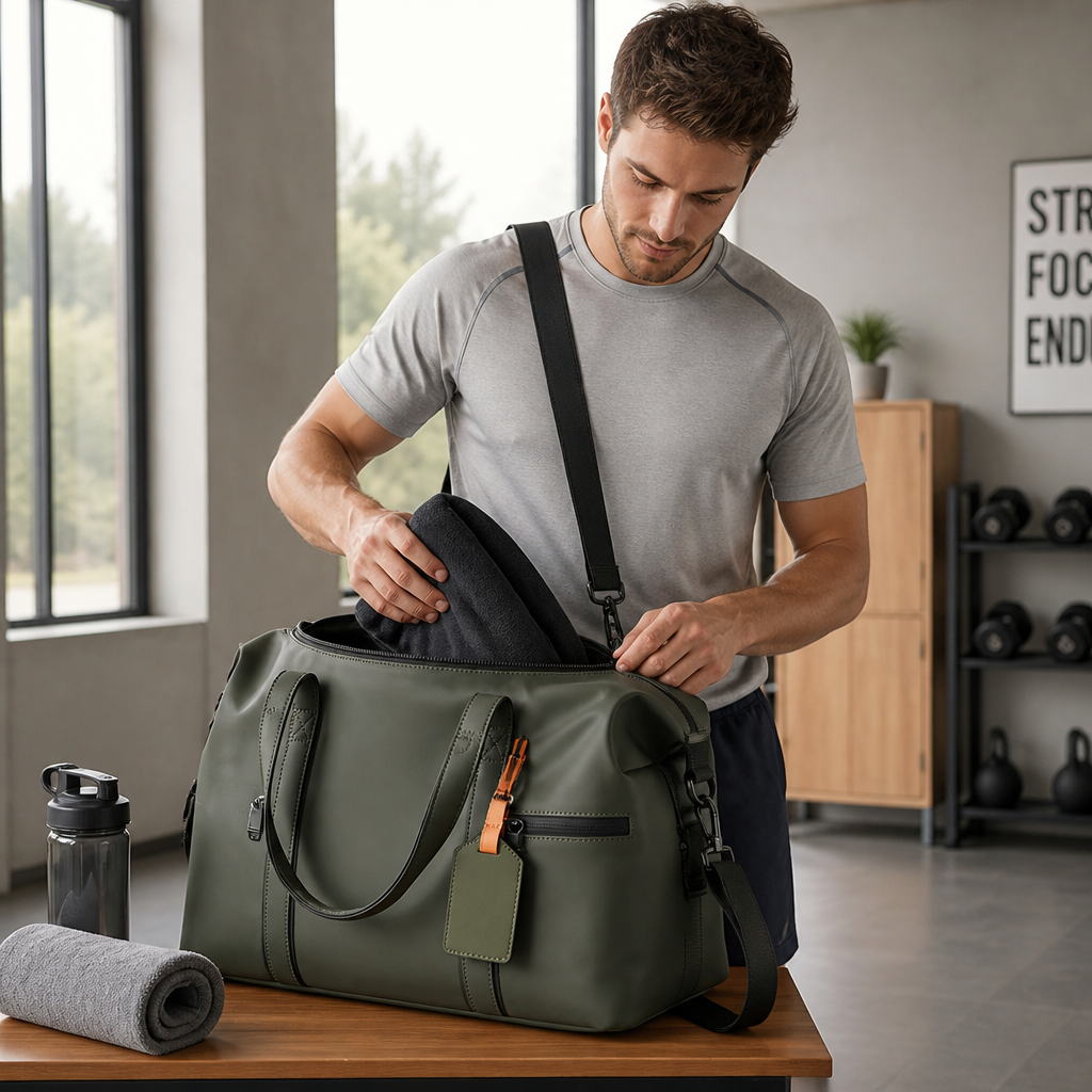 Waterproof Multi-Compartment Duffel Bag (Padded Handles & Adjustable Strap)
