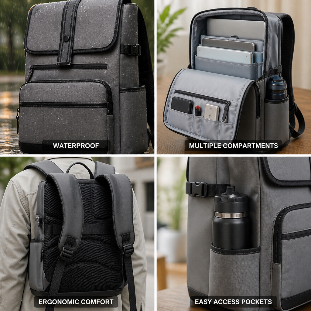 Waterproof Multi-Compartment Ergonomic Travel Backpack