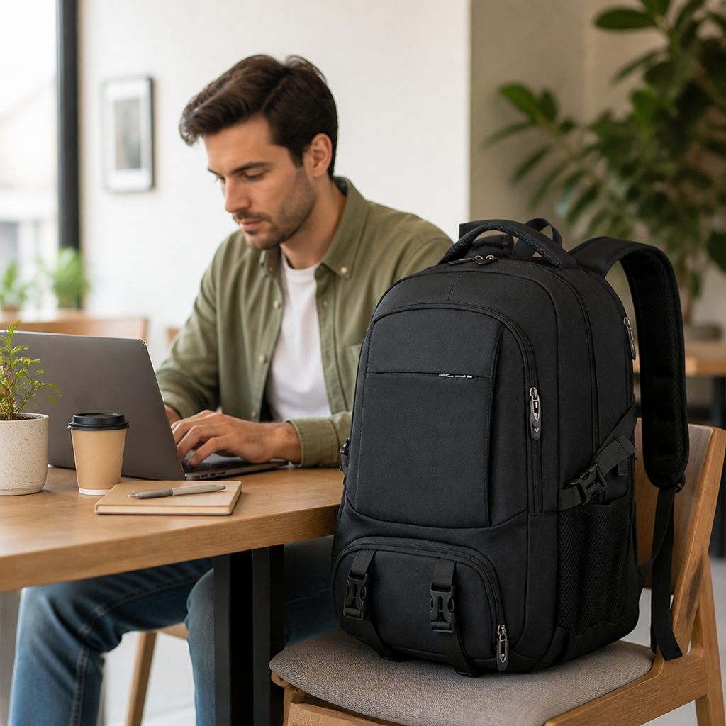 Waterproof Padded Laptop Backpack (Fits 15.6 in)