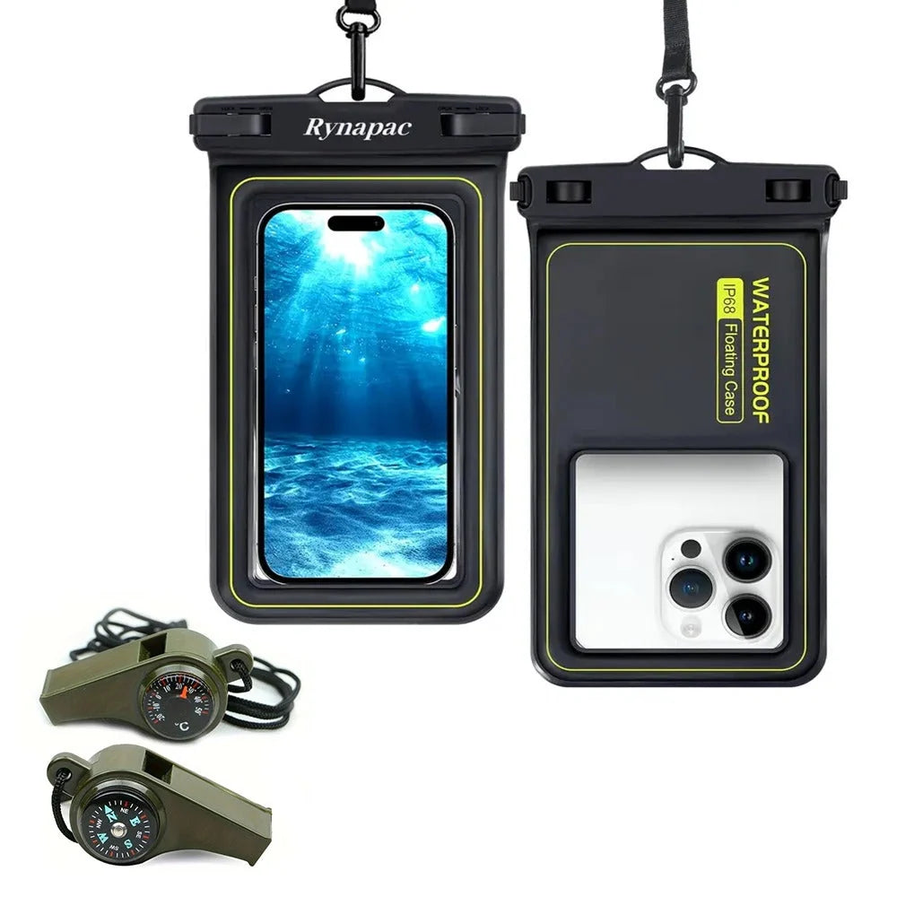 Waterproof Phone Pouch & Survival Whistle Set