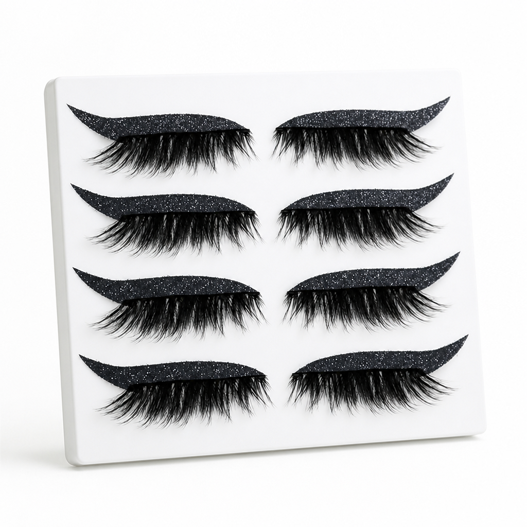 Waterproof Reusable Cat-Eye Eyeliner & Eyelash Stickers (Set of 4 Pairs)