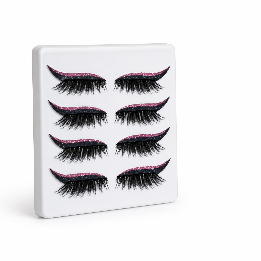 Waterproof Reusable Cat-Eye Eyeliner & Eyelash Stickers (Set of 4 Pairs)