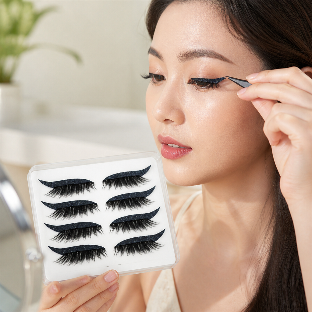 Waterproof Reusable Cat-Eye Eyeliner & Eyelash Stickers (Set of 4 Pairs)