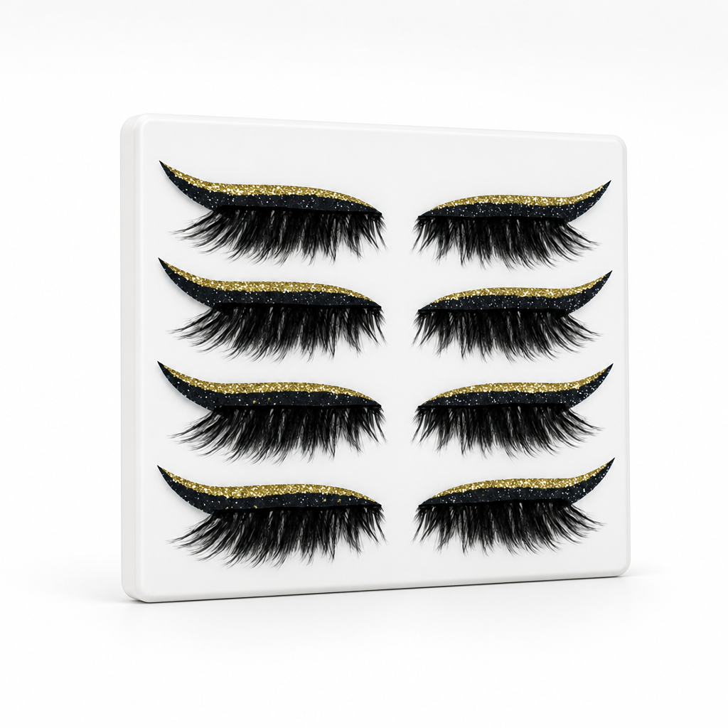 Waterproof Reusable Cat-Eye Eyeliner & Eyelash Stickers (Set of 4 Pairs)