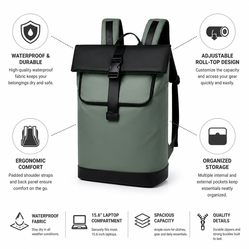 Waterproof Roll-Top Adventure Rucksack