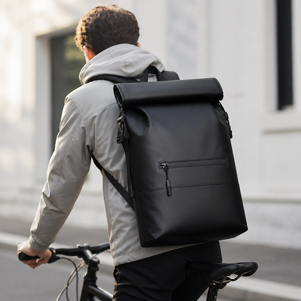 Waterproof Roll-Top Backpack (Padded Shoulder Straps)