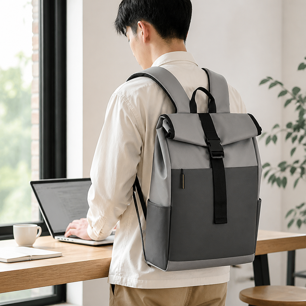 Waterproof Roll-Top Backpack (Padded Straps & Multiple Pockets)