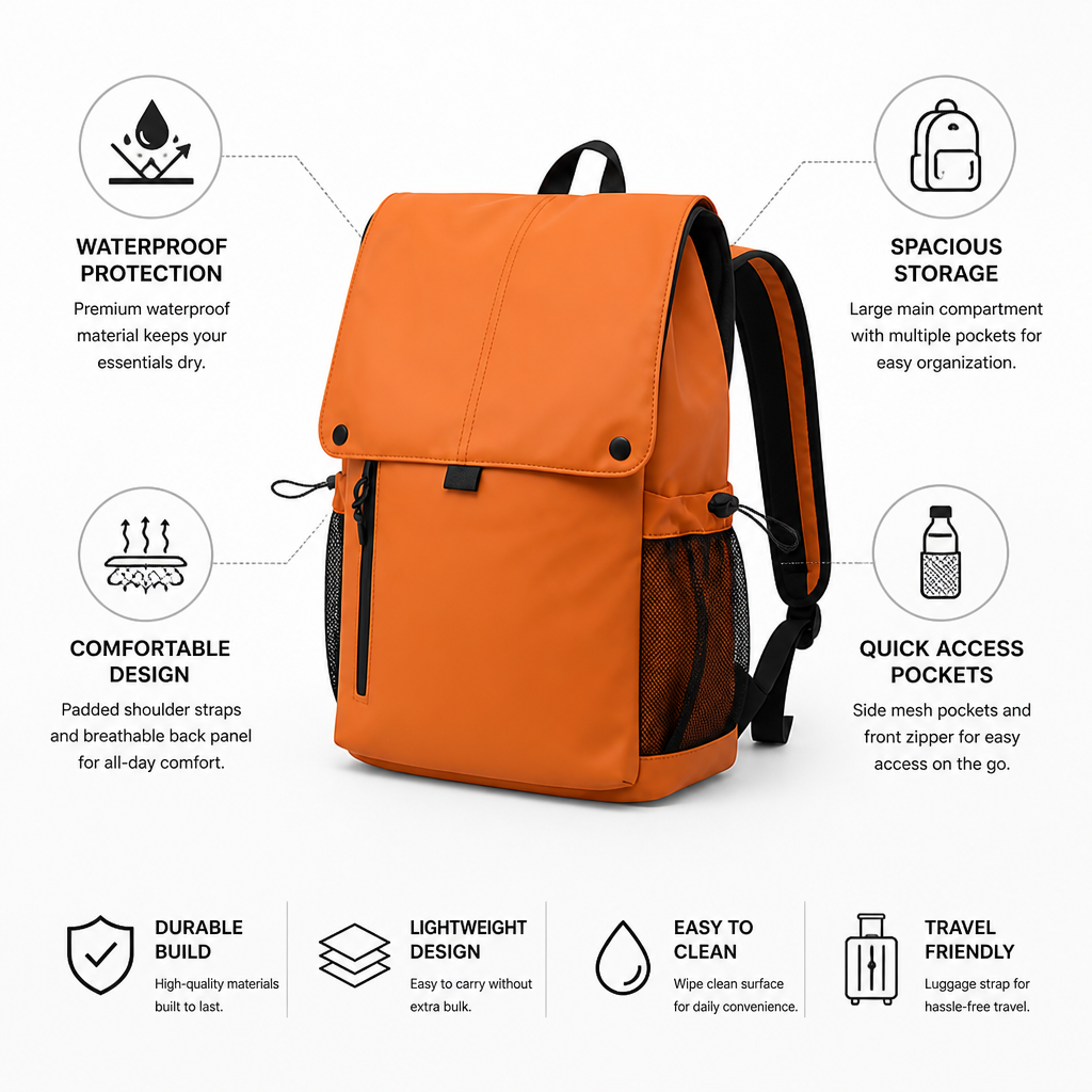 Waterproof Spacious Backpack (Multiple Pockets)