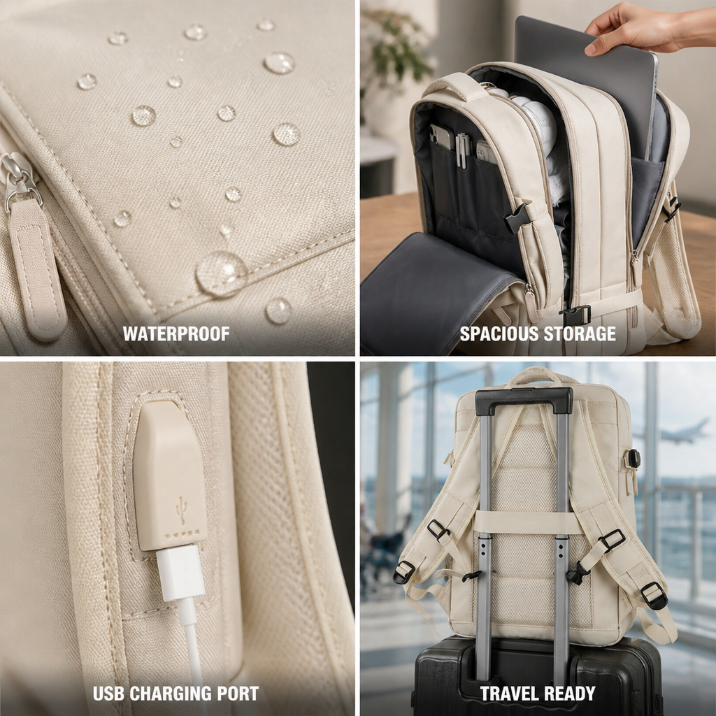 Waterproof USB Charging Laptop Backpack