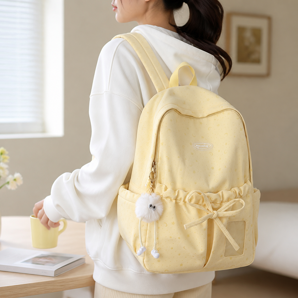 Wear-Resistant Drawstring School Backpack (Multiple Pockets)