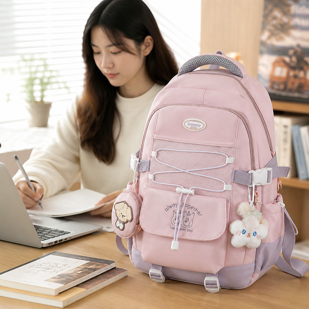 Wear-Resistant Multi-Compartment School Backpack (Padded Straps)