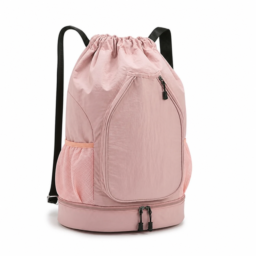 Wear-Resistant Multi-Pocket Drawstring Backpack