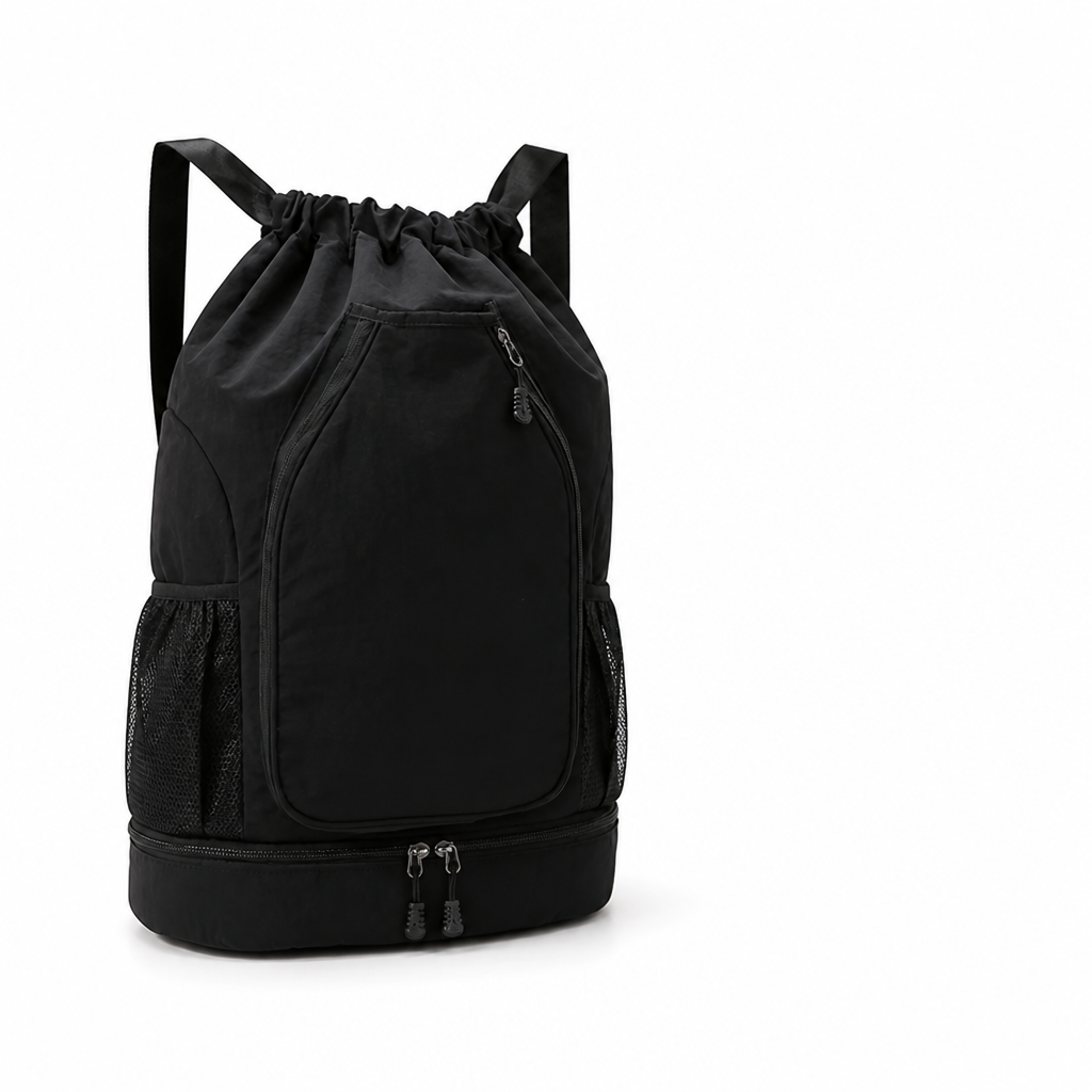 Wear-Resistant Multi-Pocket Drawstring Backpack