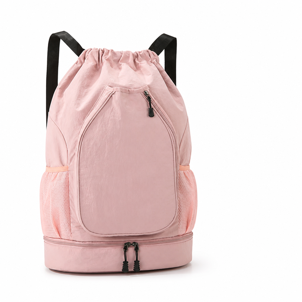 Wear-Resistant Multi-Pocket Drawstring Backpack