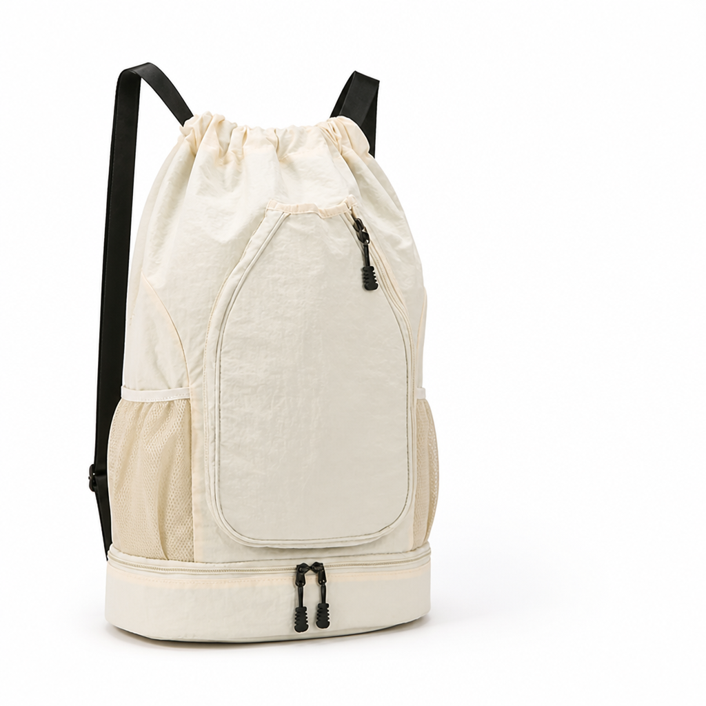 Wear-Resistant Multi-Pocket Drawstring Backpack