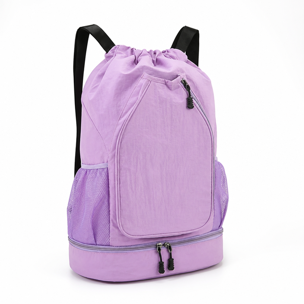 Wear-Resistant Multi-Pocket Drawstring Backpack