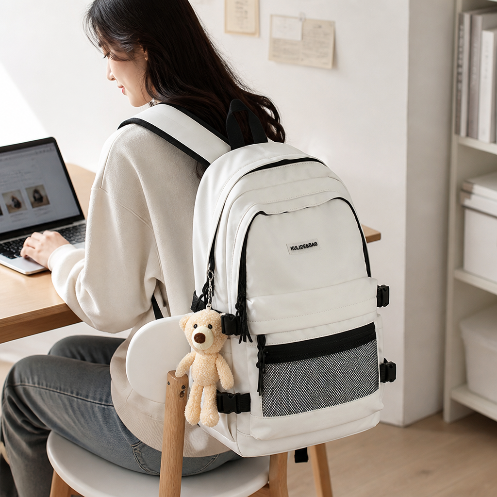 Wear-Resistant Multi-Pocket School Backpack (Padded Straps)