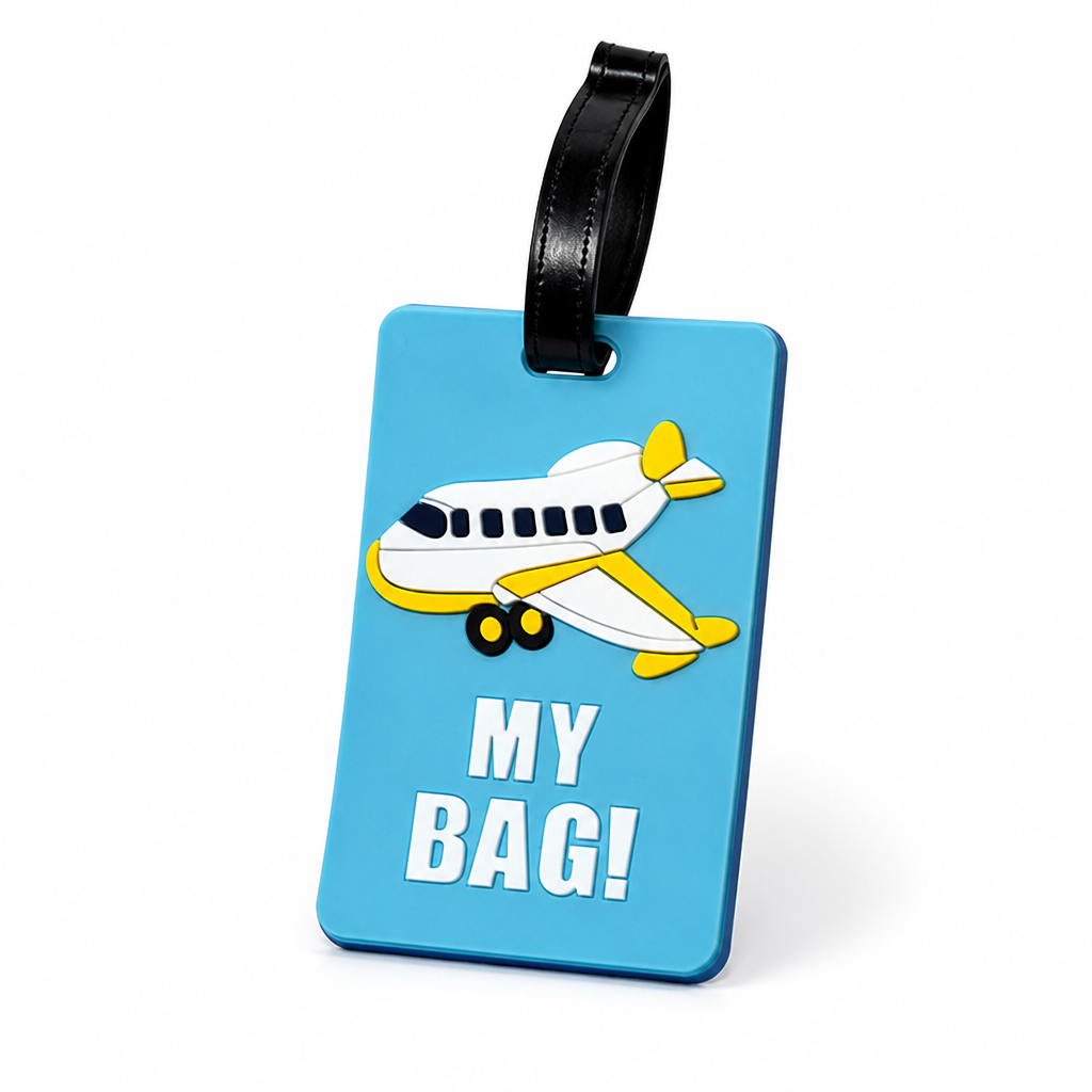 Wear-Resistant & Secure Strap Luggage Tag (Airplane Graphic)
