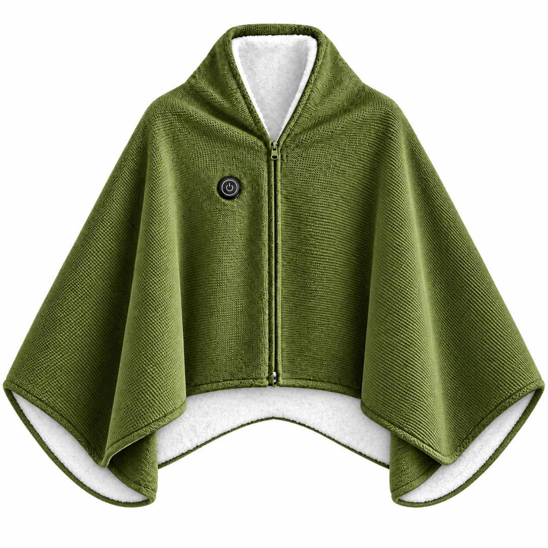 Wearable Heated Blanket Shawl USB-Powered Back & Shoulder Warmth