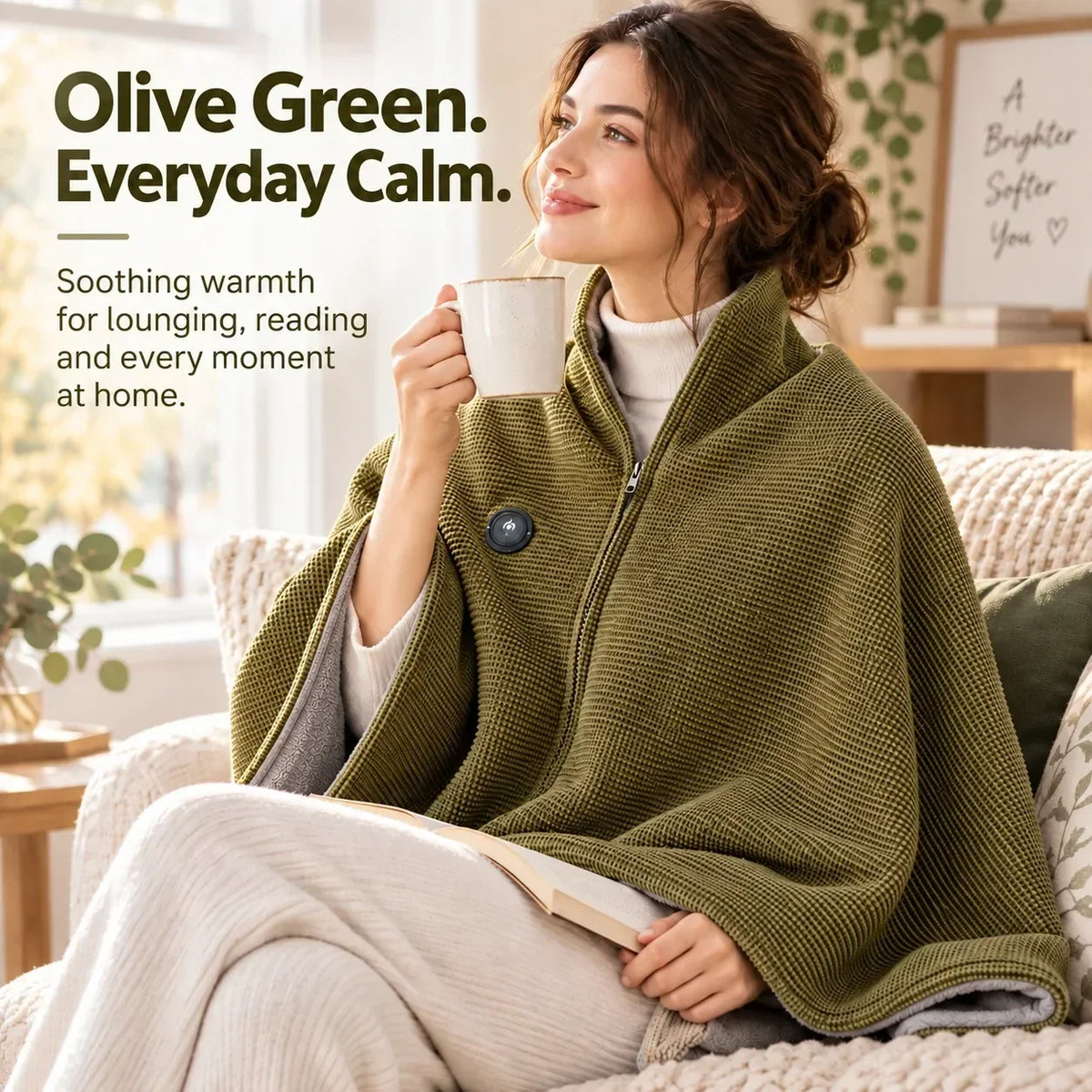 Wearable Heated Blanket USB-Powered 3 Heat Levels Hands-Free Design