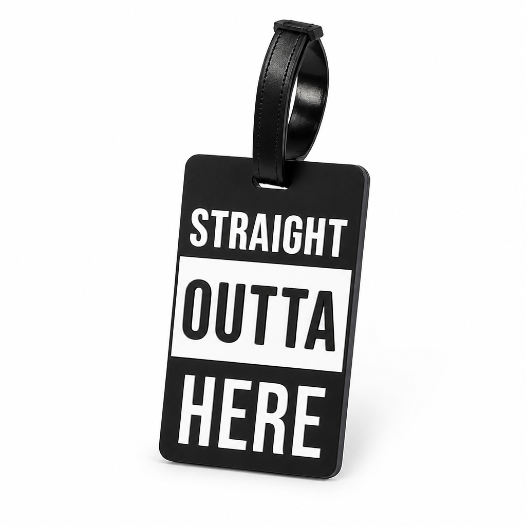 Weather-Resistant Adventure Print Luggage Tag (Secure Strap & ID Slot)