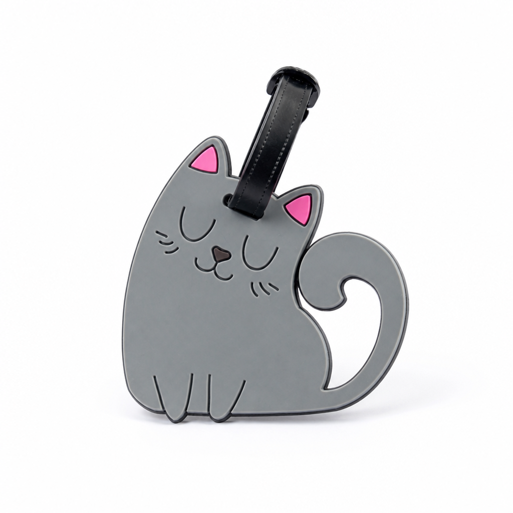 Weather-Resistant Cat-Shaped Luggage Tag (Sturdy Buckle Strap)
