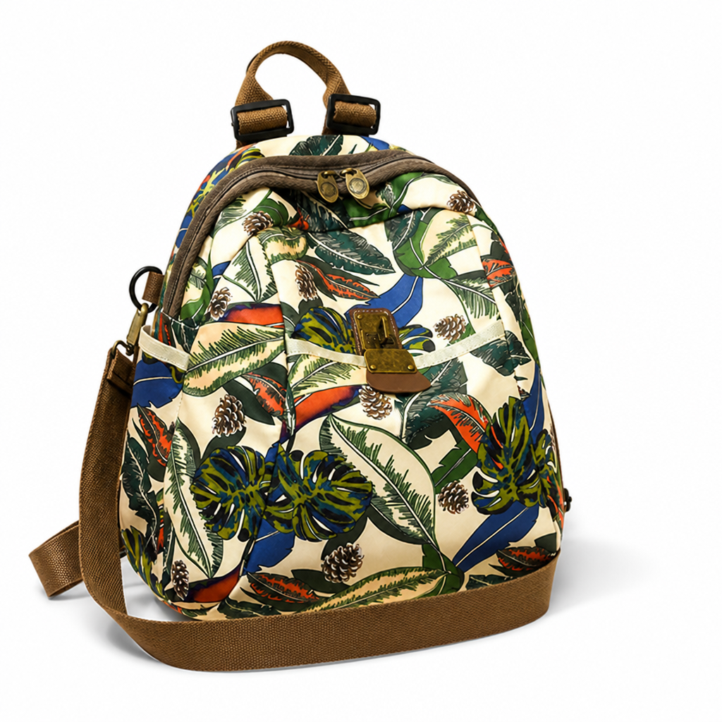 Weather-Resistant Graphic Print Backpack (Padded Straps)