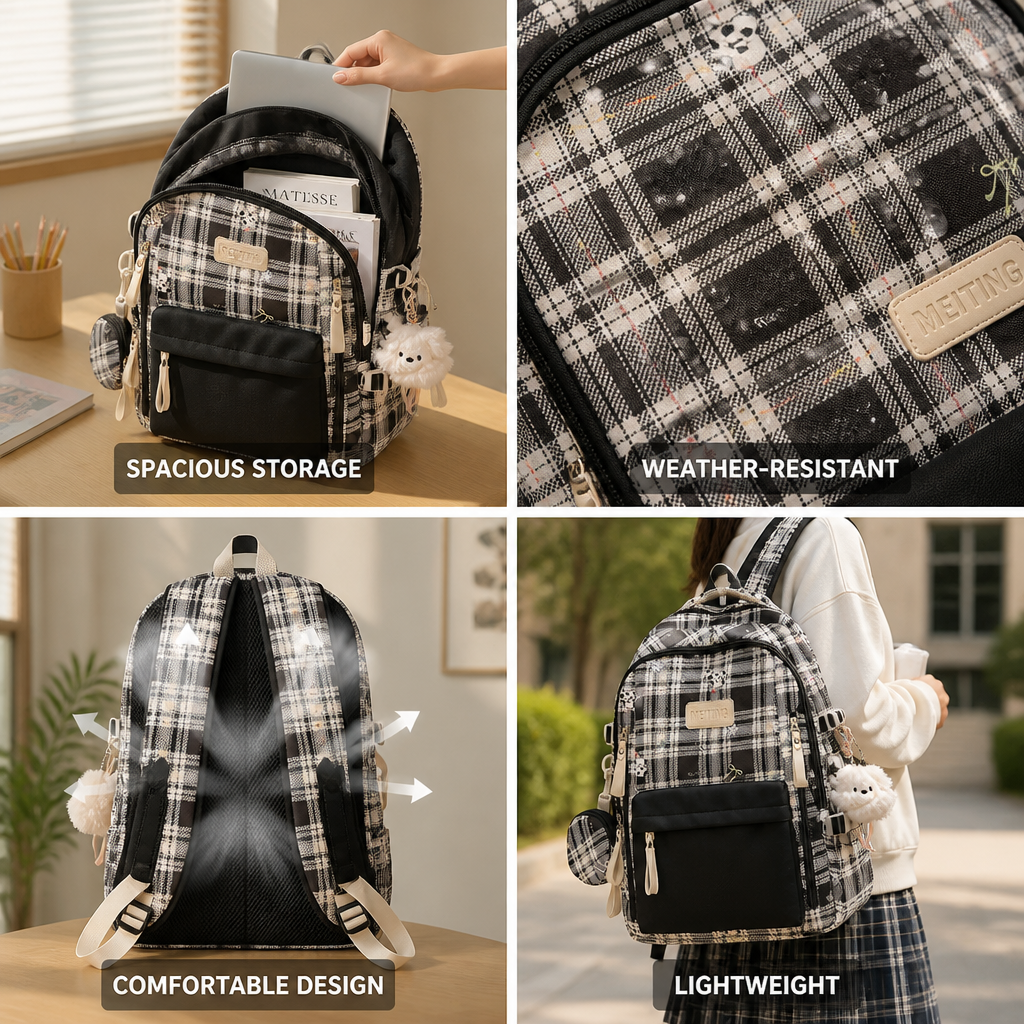 Weather-Resistant Laptop-Friendly School Backpack