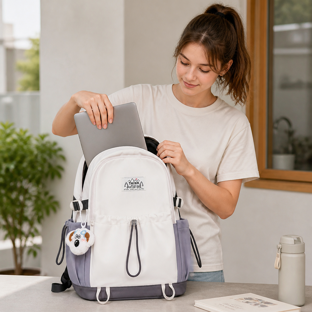 Weather-Resistant Laptop & Multi-Compartment Backpack (Padded Mesh Back)
