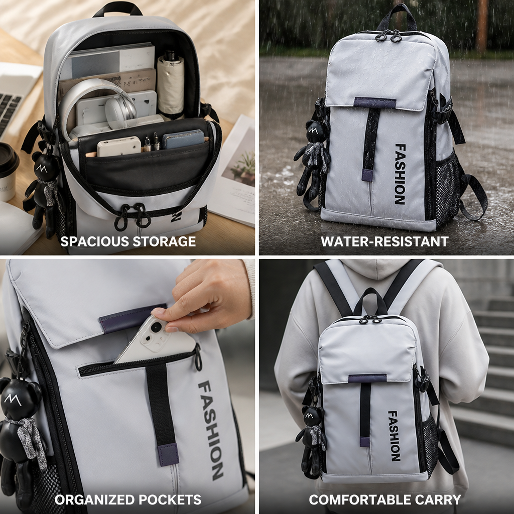 Weather-Resistant Multiple-Pocket Backpack