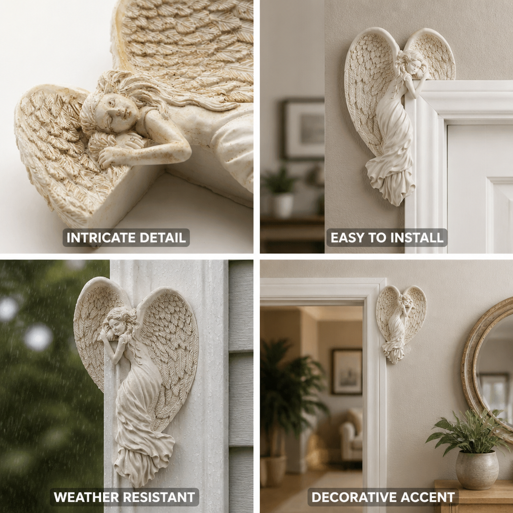 Weather-Resistant Resin Angel Corner Figurine