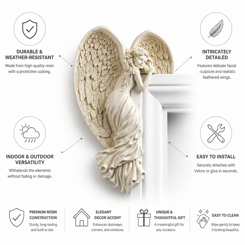 Weather-Resistant Resin Angel Corner Figurine