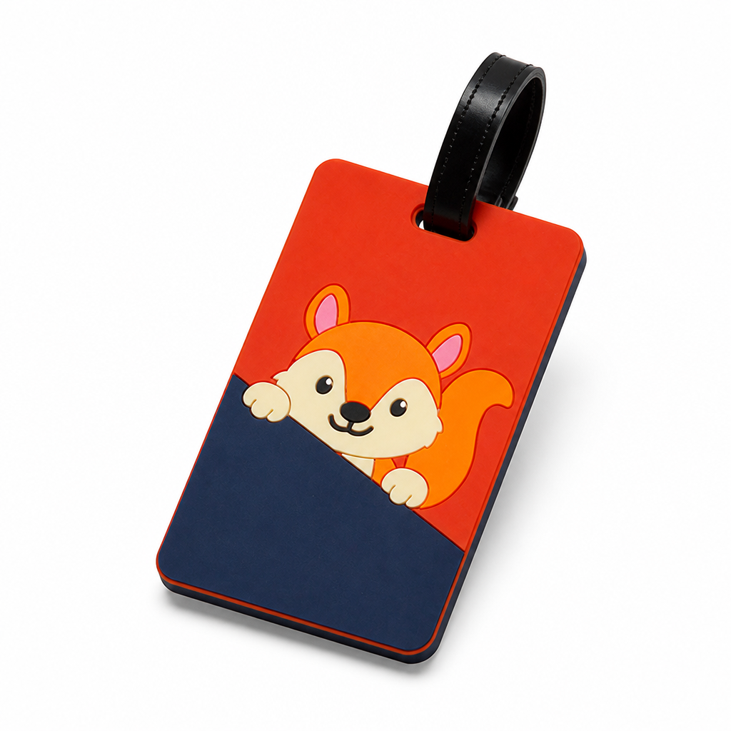 Weather-Resistant Silicone & Writable ID Luggage Tag (Chocolate Splash)