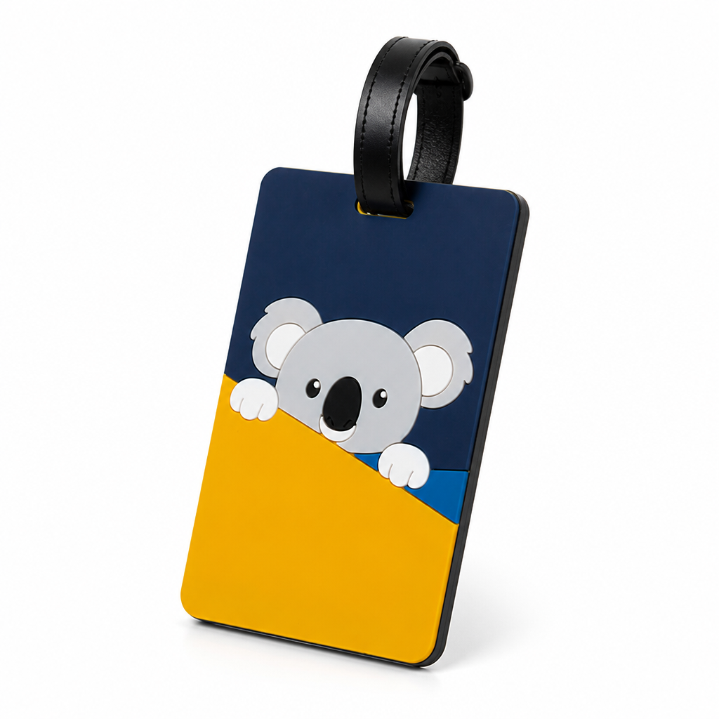 Weather-Resistant Silicone & Writable ID Luggage Tag (Chocolate Splash)