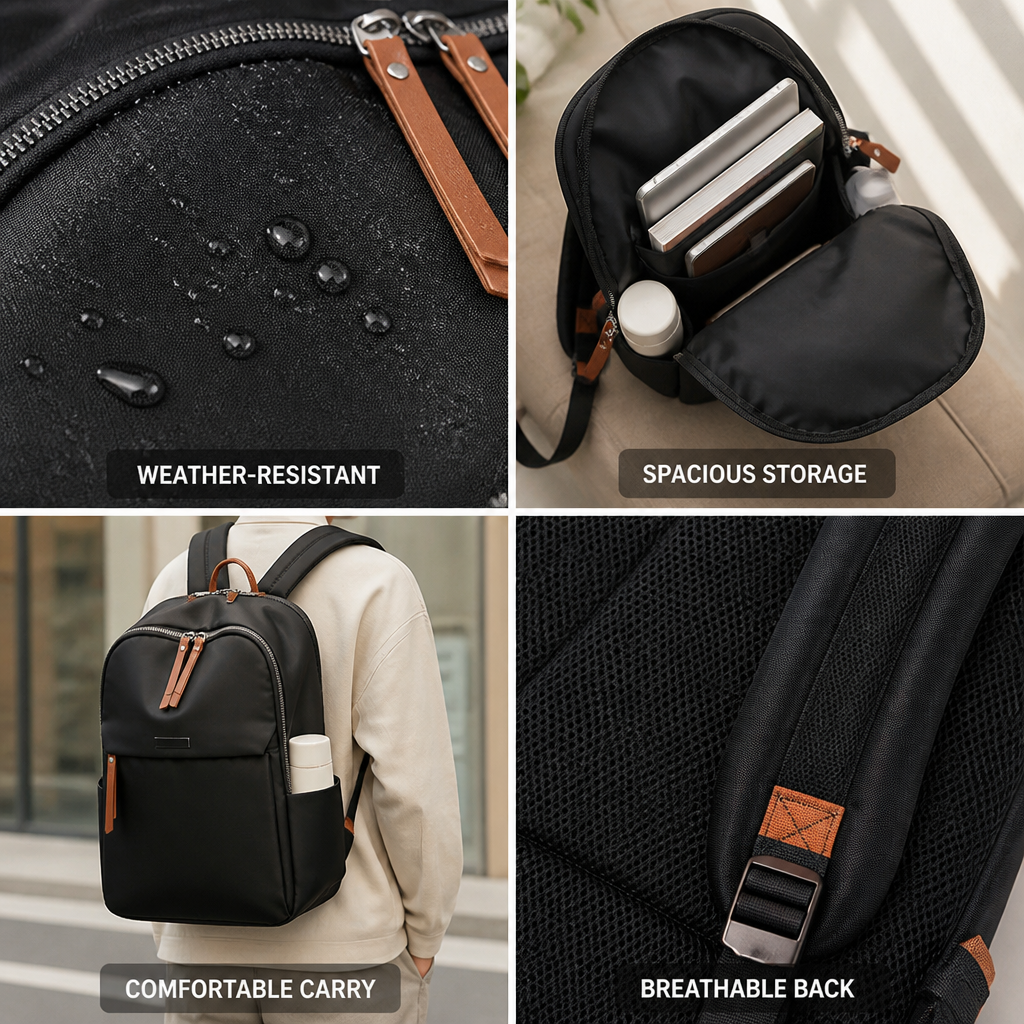 Weather-Resistant Spacious Laptop Backpack