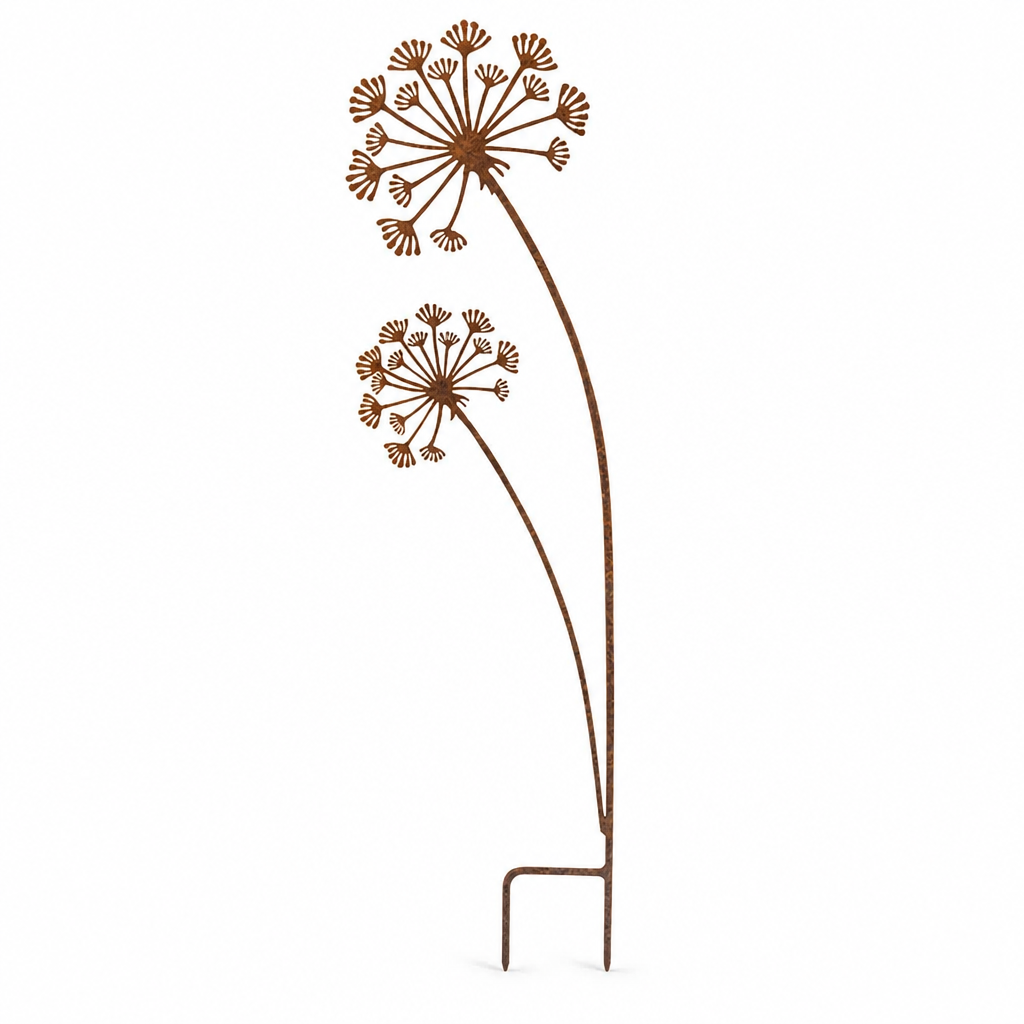 Weatherproof Powder-Coated Metal Garden Stake (Flower Design)