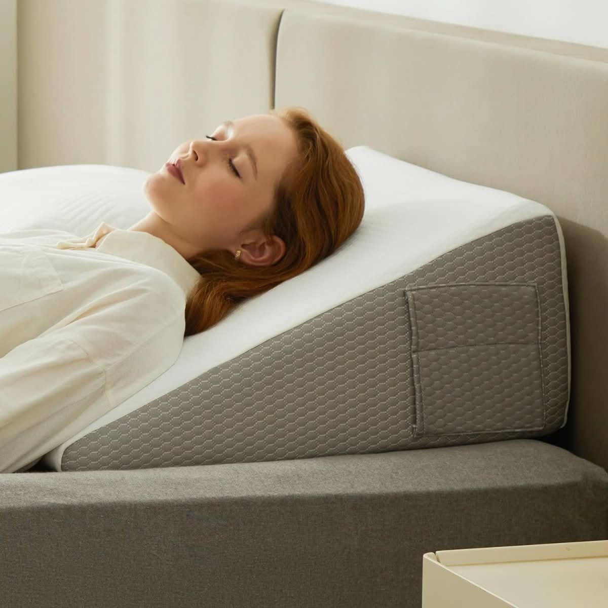Wedge Pillow Memory Foam Non-Slip Base Washable Cover