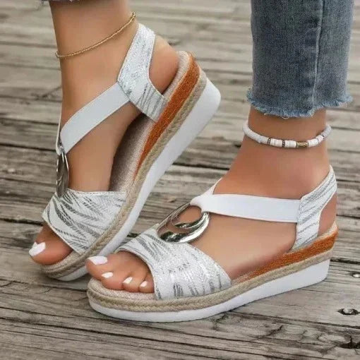 Wedge Sandals Breathable Slip-On Arch Support