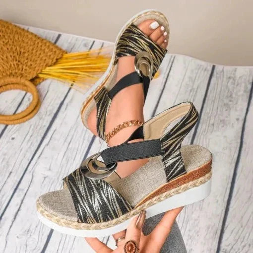 Wedge Sandals Breathable Slip-On Arch Support