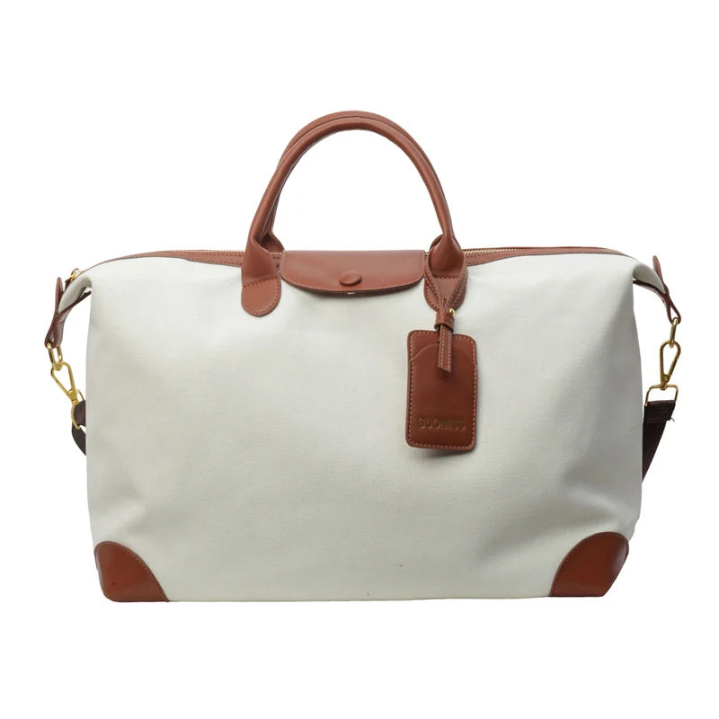 Weekender Bag Canvas With Organizer Pockets & Adjustable Strap