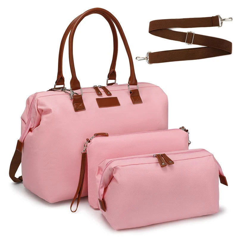 Weekender Bag Set Large Capacity Water-Resistant With 2 Organizers